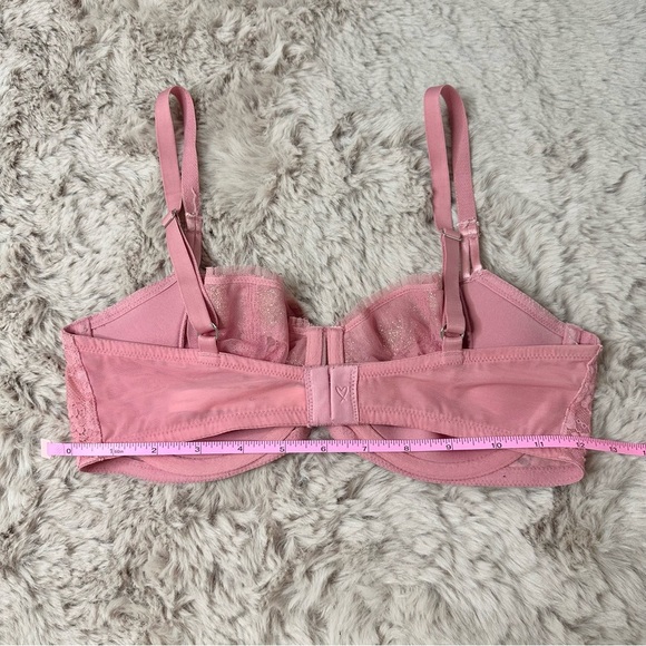 Victoria's Secret Dream Angels Cherry Blossom Pink Lace & Glitter Wired Bra - Picture 8 of 9